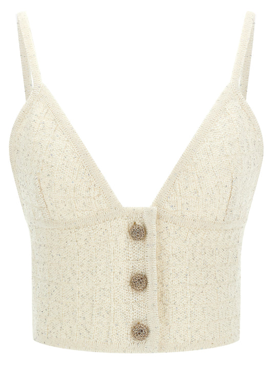 Alessandra Rich White Polyester Tank Tops