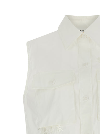 P.A.R.O.S.H. White Polyamide Blouse