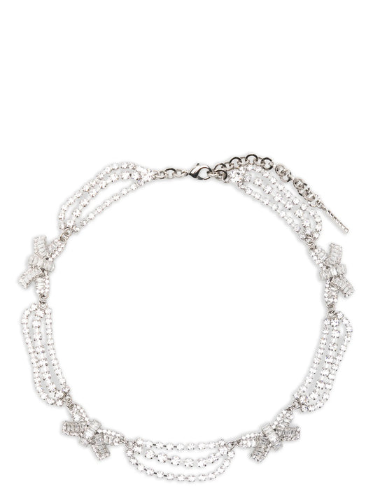 Alessandra Rich Silver Glass Necklace