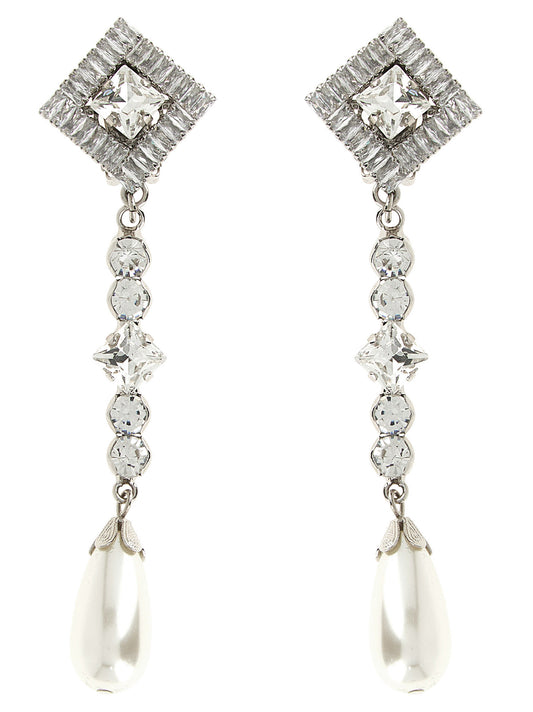 Alessandra Rich Silver Plastic Earrings