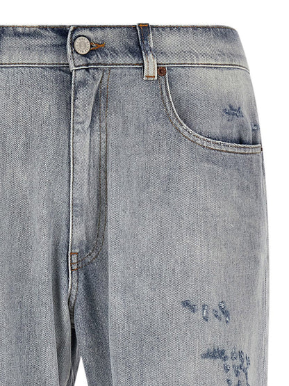 MM6 Maison Margiela Blue Cotton Relaxed Fit Jeans