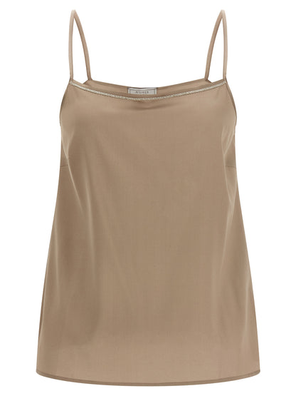 Peserico Brown Silk Blouse