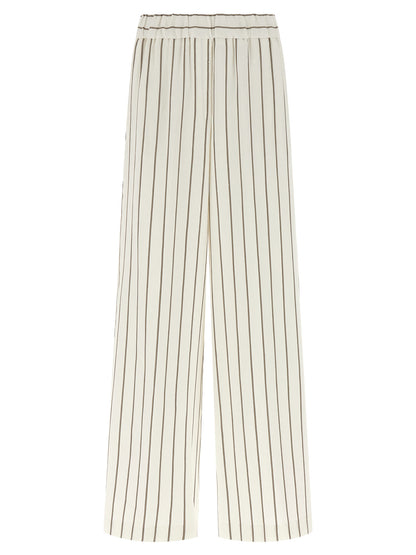 Peserico White Linen Casual Pants