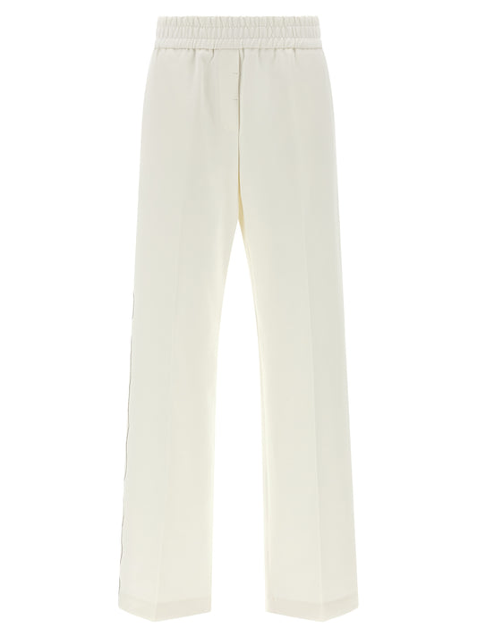 Casual Pants by Peserico for women in polyester cotton white features an refined tailoring silhouette, showcasing a premium straight-leg & wide with a and long cut for a refined tailoring look.