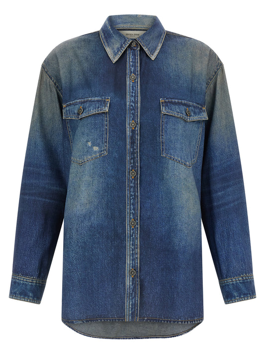 Golden Goose Blue Polyester Blouse