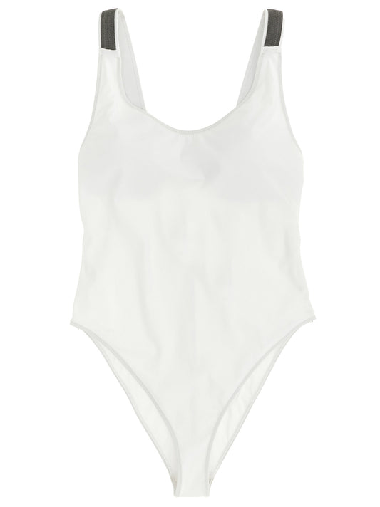 Brunello Cucinelli White Polyamide One-Piece Swimsuit