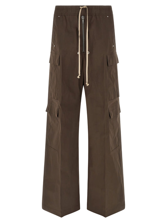 Cargo Pants by Rick Owens for men in stretch cotton brown features a architectural wide with a architectural long and architectural .