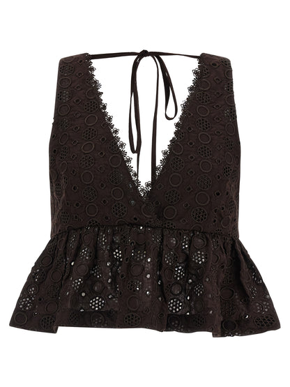 PINKO Brown Cotton Blouse