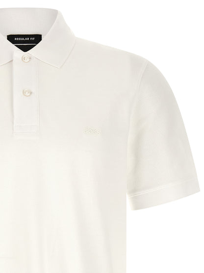 Hugo Boss White Cotton Polo Shirt