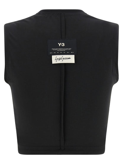 Y-3 Black Polyester Sport Bra