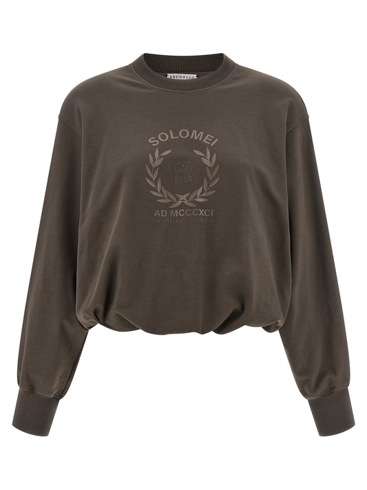 Brunello Cucinelli Brown Cotton Sweatshirt
