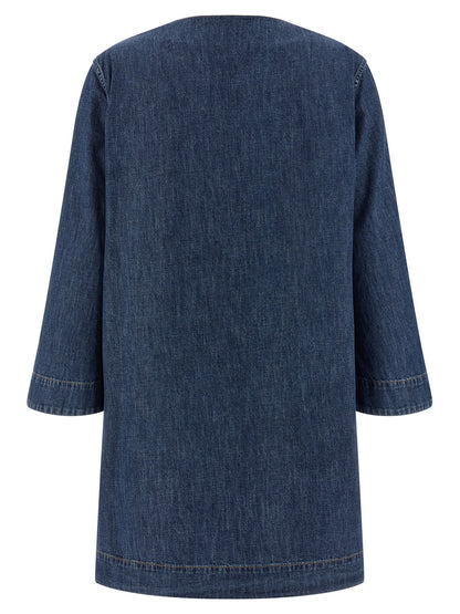 Valentino Garavani Blue Cotton Short Dress