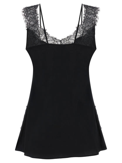 PINKO Black Viscose Sleeveles T-Shirt