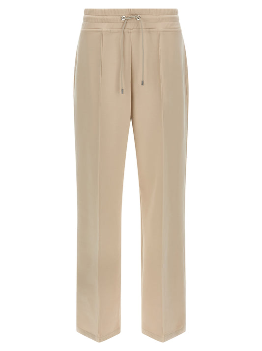 MooRER Beige Cotton Wide Leg Sweatpants