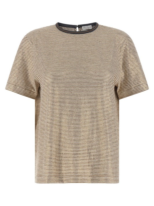 Brunello Cucinelli Multicolor Linen T-Shirt