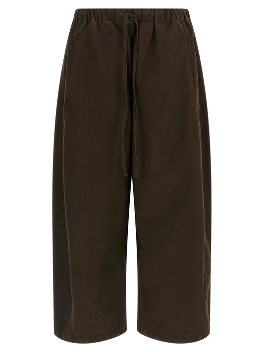 Casual Pants by Entire Studios for women in cotton brown presents a tailored silhouette, showcasing a tailored and long cut with a refined for a truly tailored aesthetic.