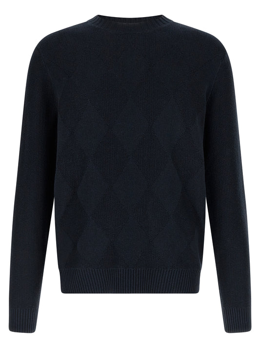 Ballantyne Blue Cotton Cardigan