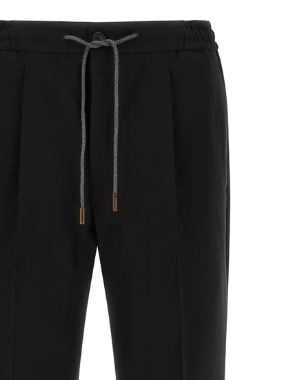Incotex Black Virgin Wool Casual Pants