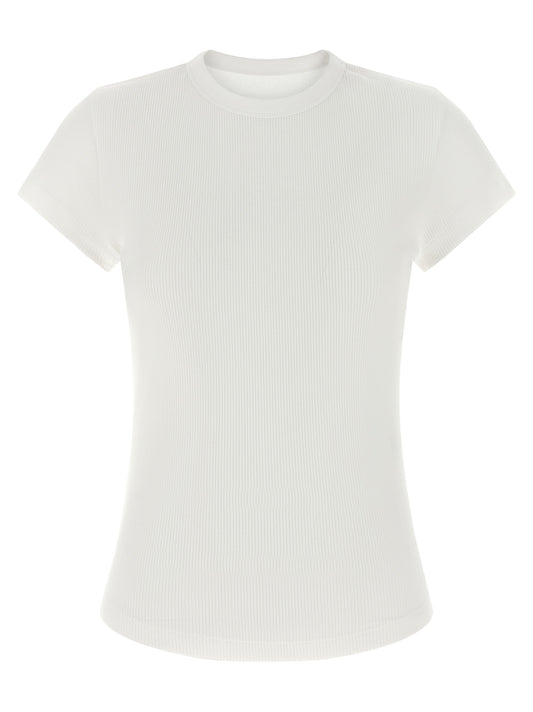 T-Shirt by Isabel Marant for women in cotton white showcases a dramatic silhouette, elegantly detailed with a dramatic round neckline and short-sleeve for a truly dramatic finish.