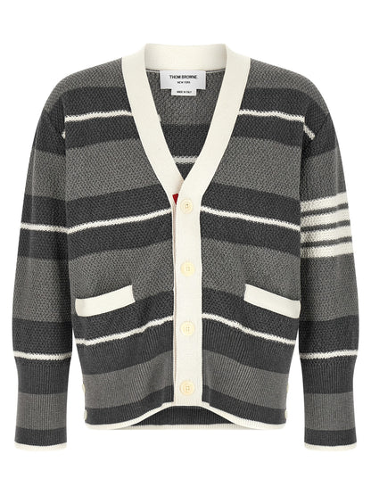 Thom Browne Gray Cotton Cardigan