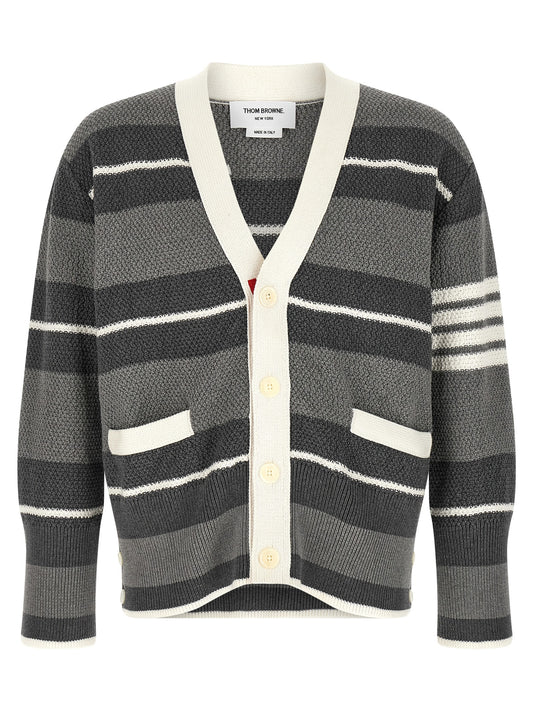 Thom Browne Gray Cotton Cardigan