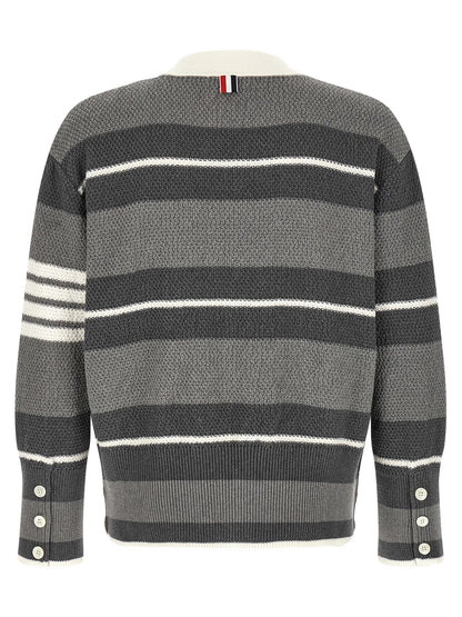 Thom Browne Gray Cotton Cardigan