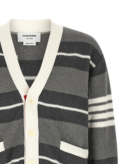Thom Browne Gray Cotton Cardigan