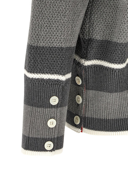 Thom Browne Gray Cotton Cardigan