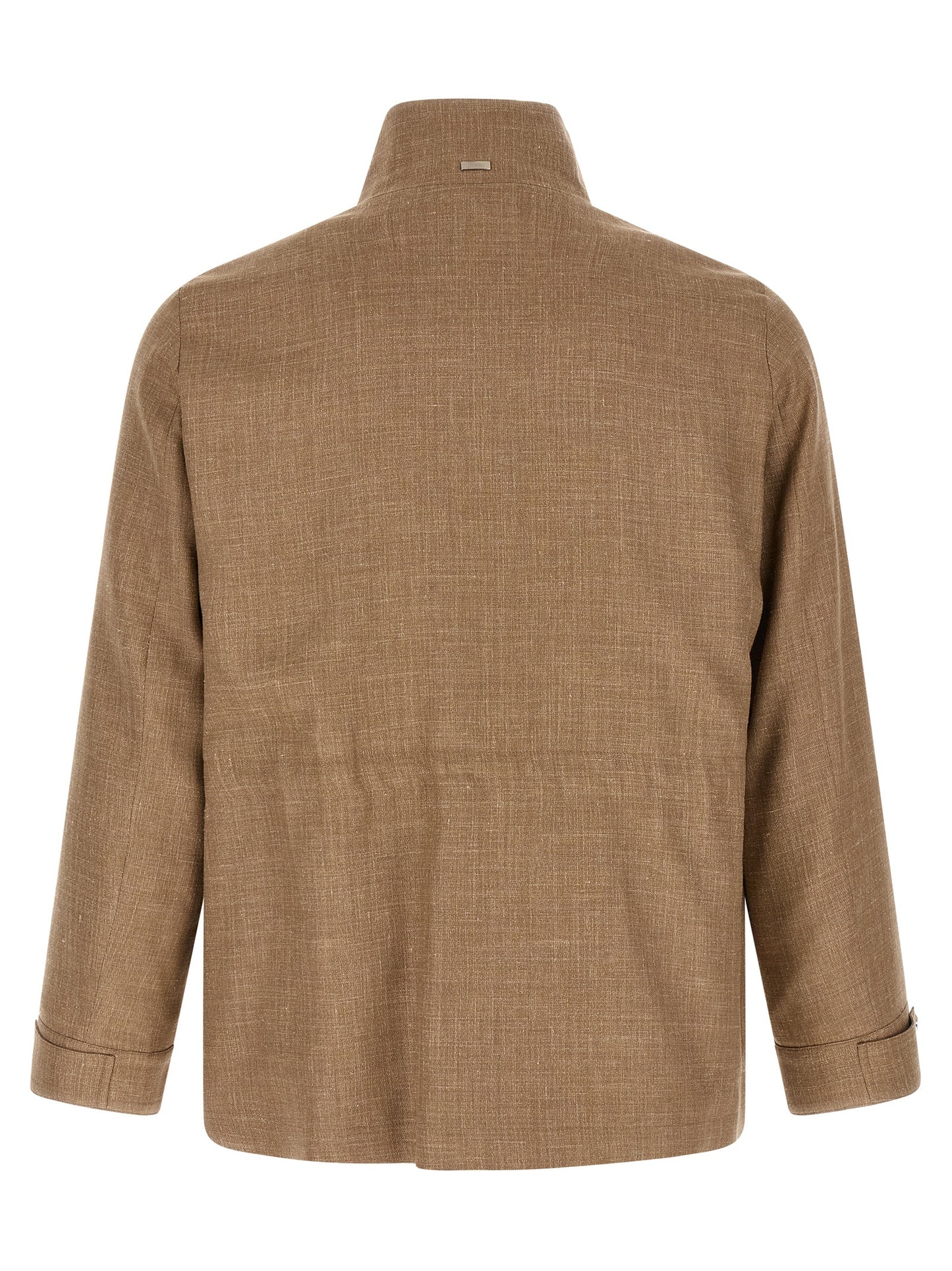 Herno Beige Wool Full-Length Jacket