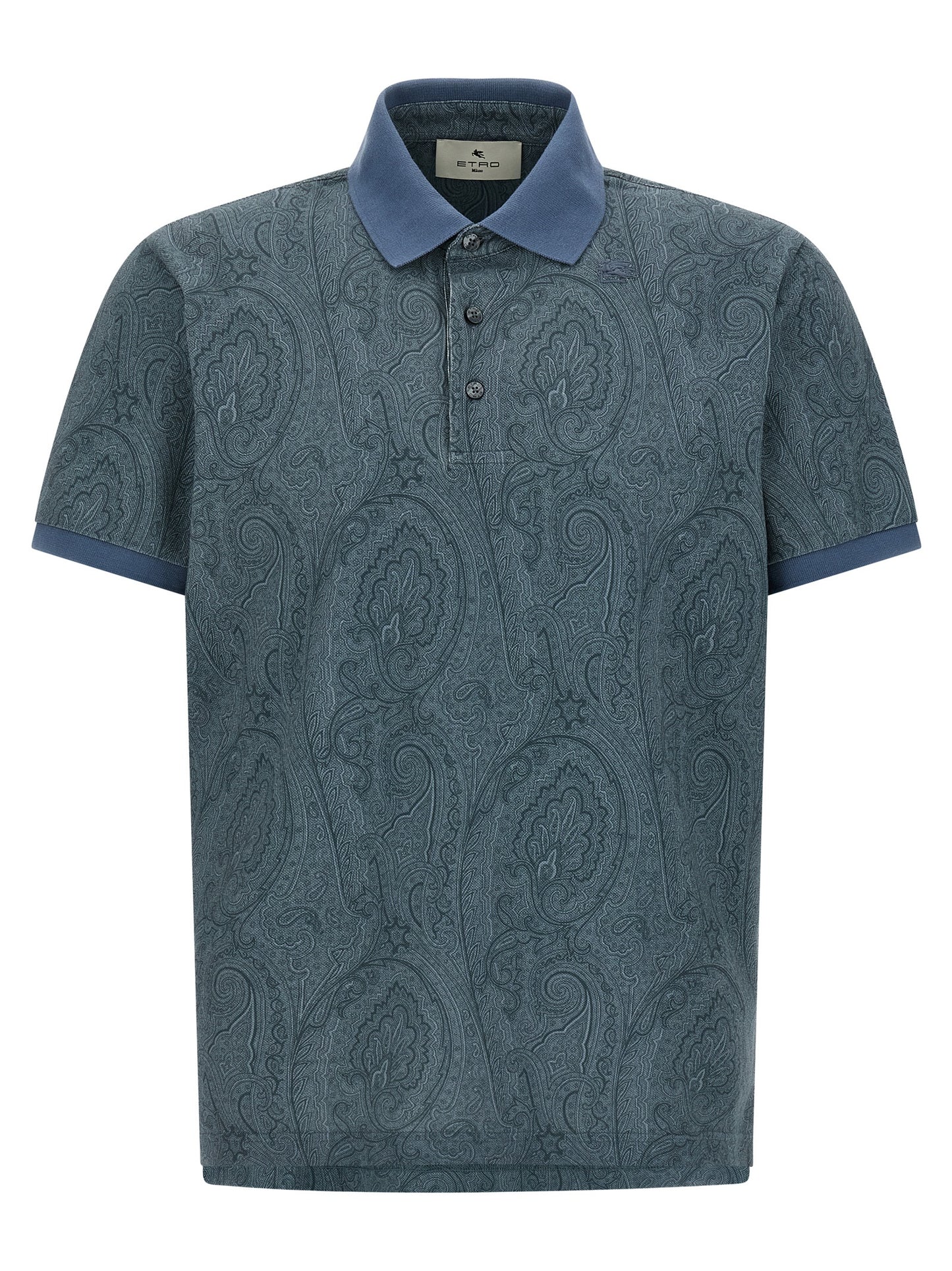 Etro Blue Cotton Polo Shirt