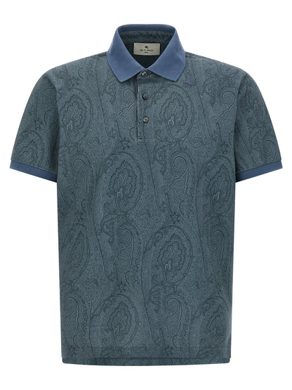 Etro Blue Cotton Polo Shirt