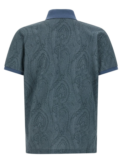 Etro Blue Cotton Polo Shirt