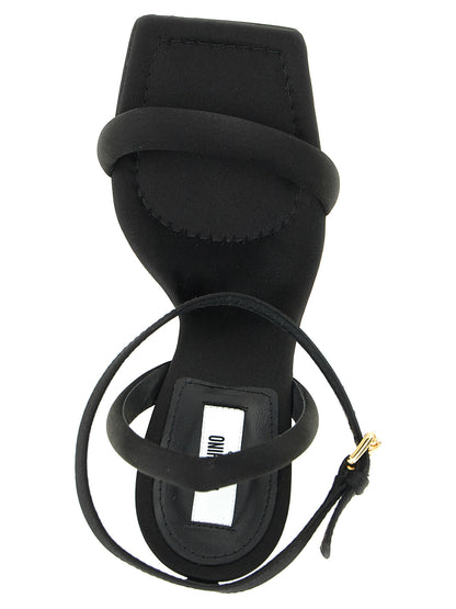 Moschino Black Viscose Stiletto Heel Sandals