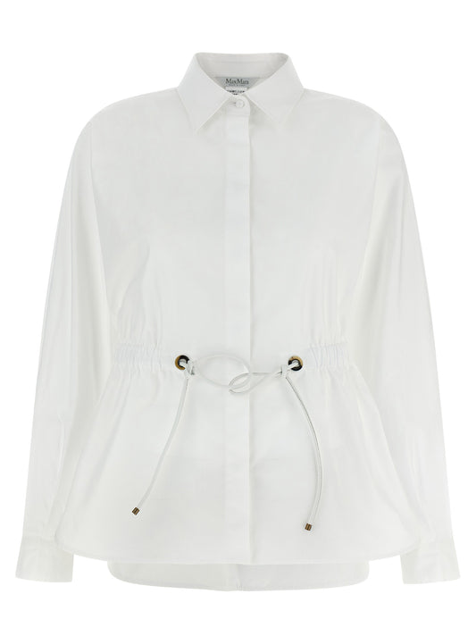 Blouse by Max Mara for women in cotton white showcases a sublime silhouette, artfully detailed with a sublime and for a sophisticated, sublime finish.