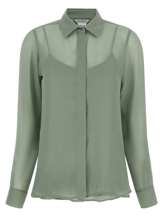 Max Mara Women's Silk Blouse - Bicolour Green Transparent