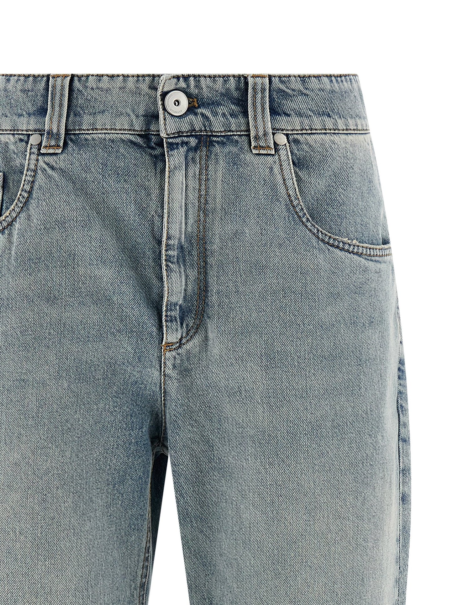 Jeans by Brunello Cucinelli for women in cotton denim light-blue features a refined silhouette with a refined straight-leg & relaxed-fit, defined by a high rise and a refined long for a refined finish.