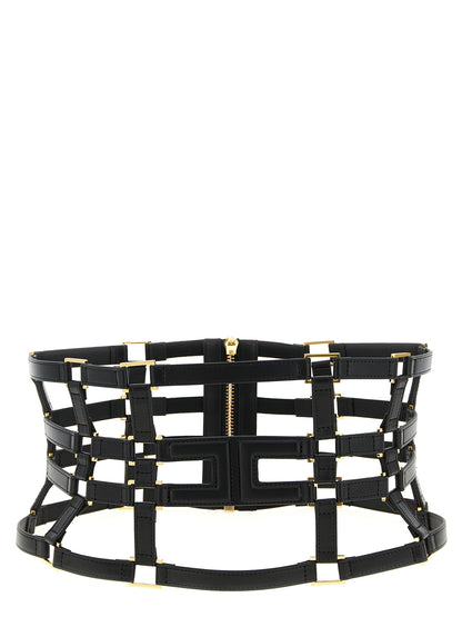 Elisabetta Franchi Black Polyethylene High-Waist Belt