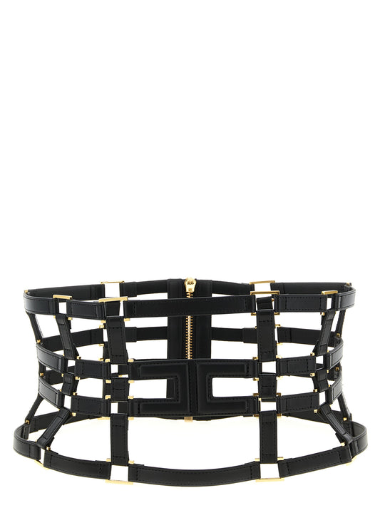 Elisabetta Franchi Black Polyethylene High-Waist Belt