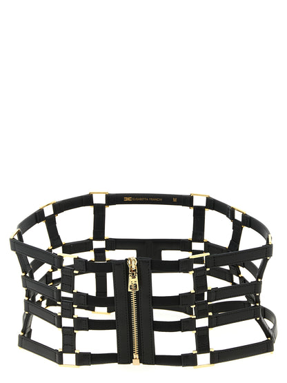 Elisabetta Franchi Black Polyethylene High-Waist Belt