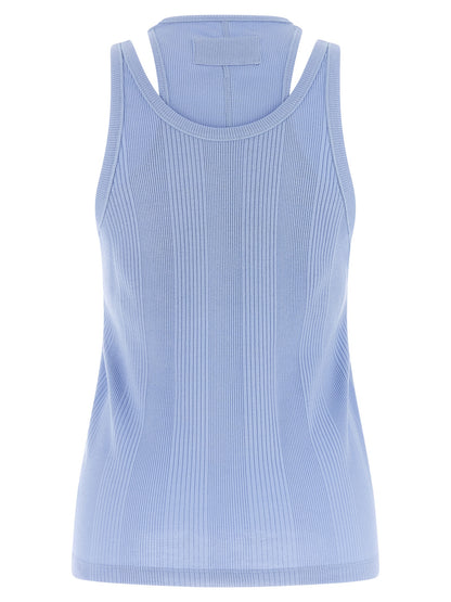 Armarium Blue Cotton Sleeveles T-Shirt