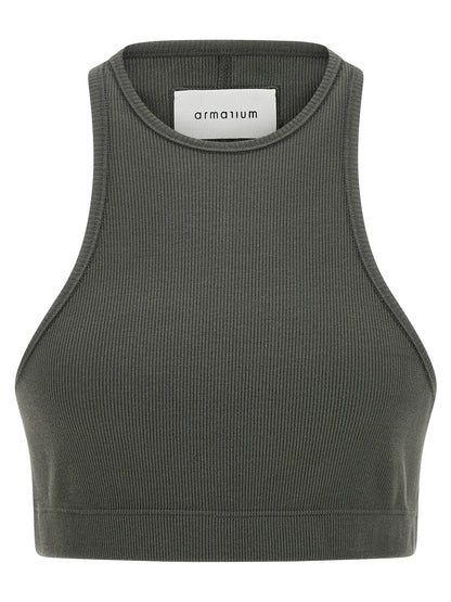 Armarium Gray Cotton Sleeveles T-Shirt