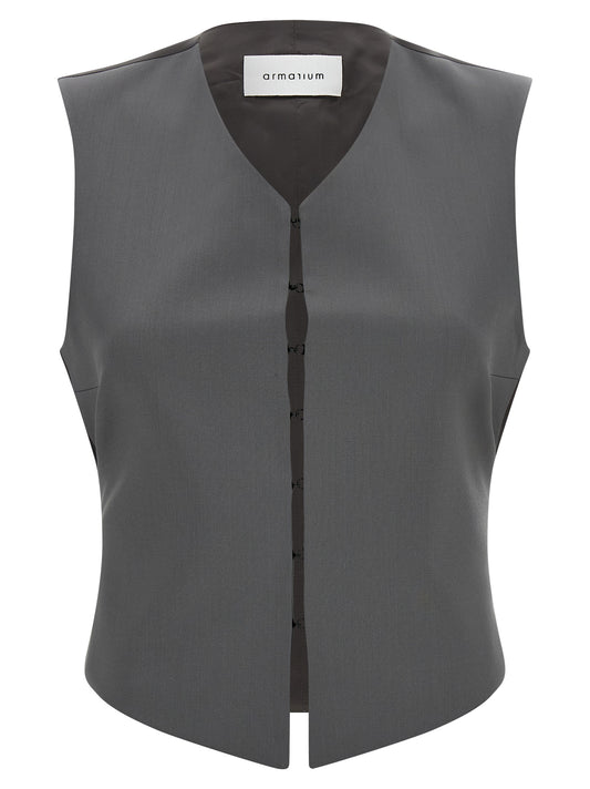 Armarium Gray Virgin Wool Sleeveless Jacket