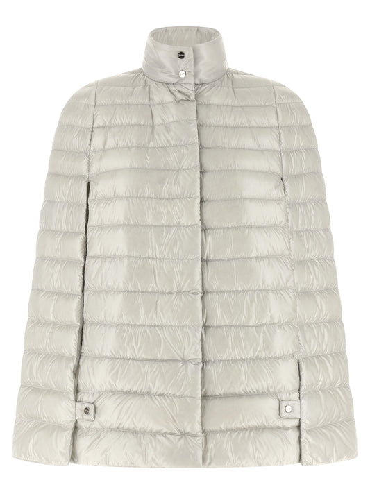 Cape by Herno for women in nylon & goose-down gray features an relaxed-luxury silhouette, showcasing a sophisticated and premium insulated for a truly relaxed-luxury finish.