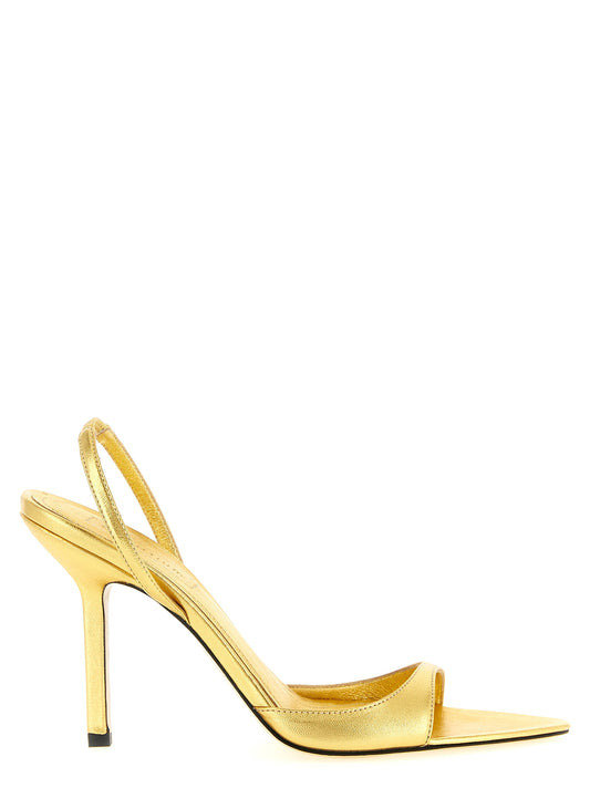 Armarium Gold Lambskin Stiletto Heel Sandals