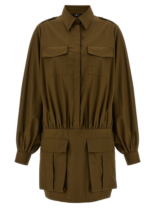 7 For All Mankind Brown Cotton Short Dress