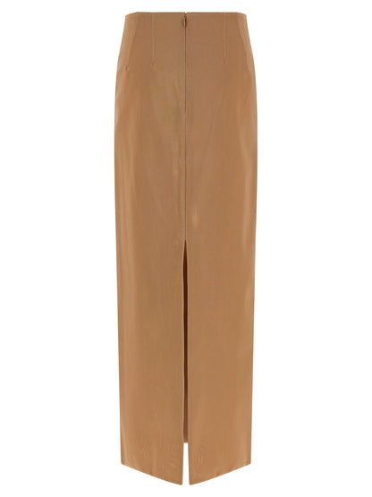 Armarium Beige Polyamide Midi Skirt
