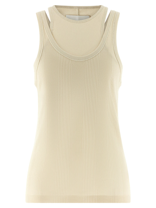 Armarium White Cotton Sleeveles T-Shirt