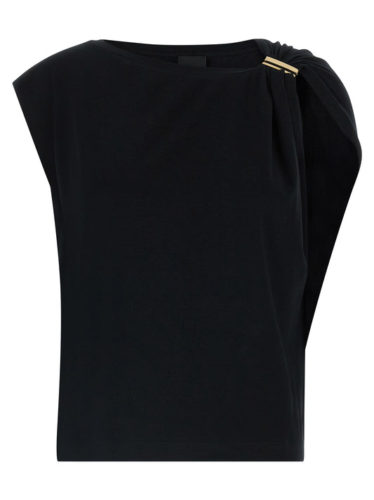 PINKO Black Cotton Tank Tops