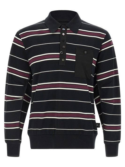This Polo Shirt by Undercover for men in cotton multicolor & striped presents a flawless silhouette, showcasing flawless long-sleeve detailing and a refined shirt-collar neckline for a truly flawless aesthetic.