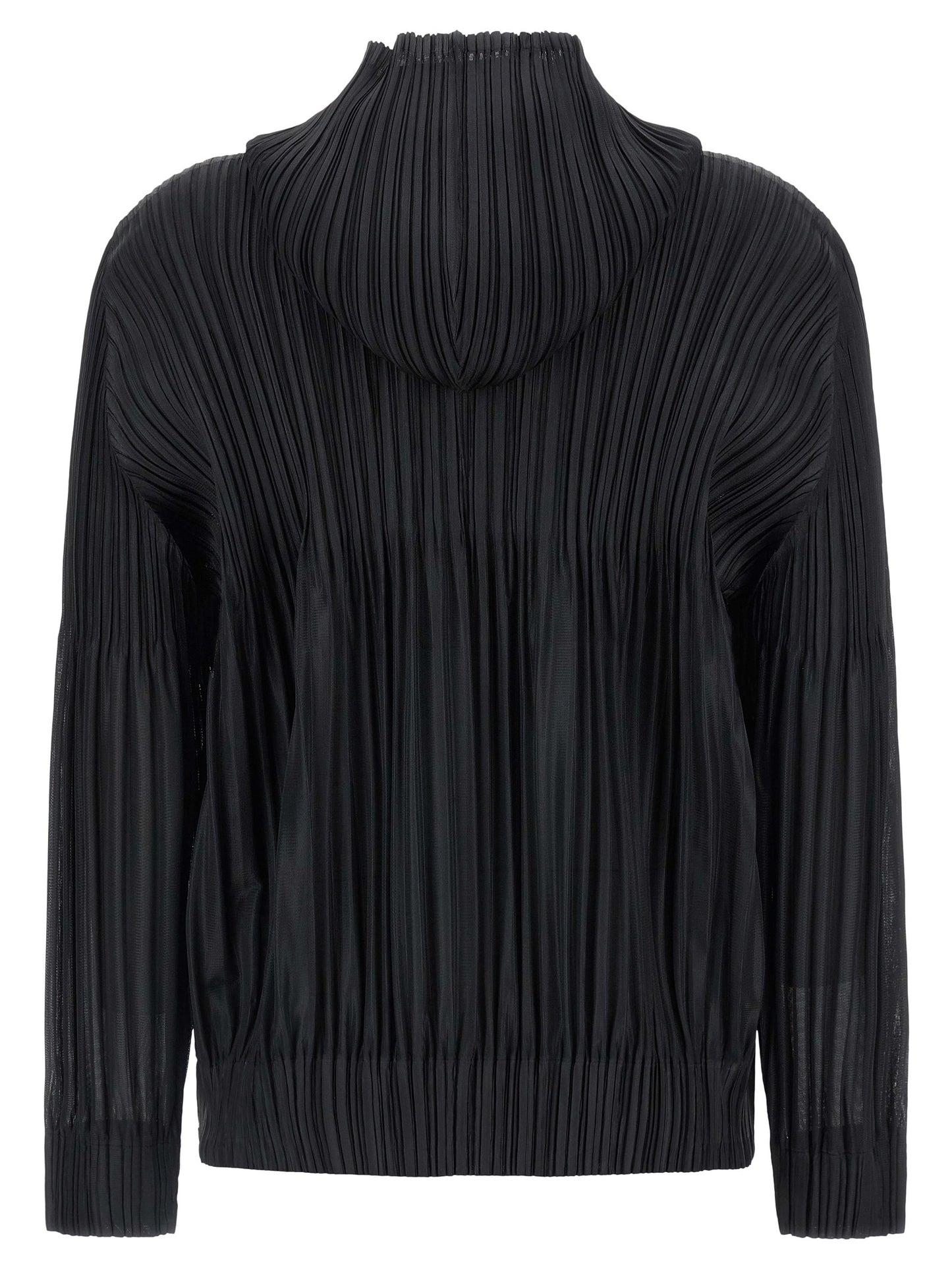 PLEATS PLEASE ISSEY MIYAKE Black Polyester Cardigan